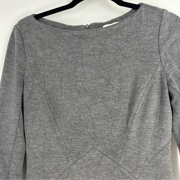 MM.LAFLEUR Charcoal Gray Boatneck 3/4 Sleeve Minimalist Career Dress Sz 6 - Picture 4 of 7